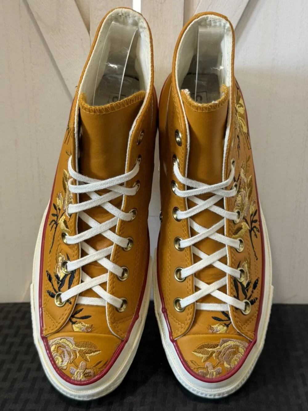 Converse Chuck 70 High 'Parkway Floral Embroidery' Sneakers in Turmeric Gold